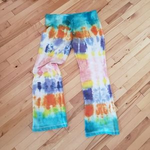 Wide leg tie dyed beach pants large